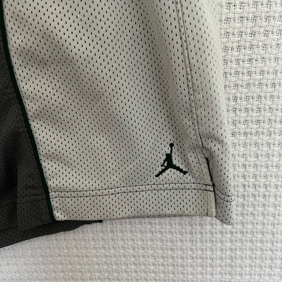 Jordan Basketball Shorts Grey, White, and Green - Picture 2 of 5